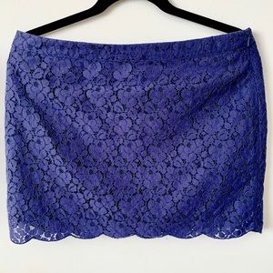 Talula: Royal Blue Lace skirt with scalloped hem
